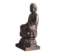 Toyvian Agarwood Buddha Statue Sitting Tathagata Religious Carving Decor for Home Office Desktop Ornamental Gift for Buddhist Culture Enthusiasts