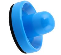 Toyvian Air Hockey Game Pushers 96Mm Light Blue Plastic Puck and Paddle Replacement with Thick Black Velvet Cover for Tabletop Play
