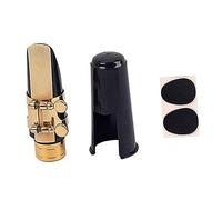 Toyvian Alto Saxophone Mouthpiece Set with Copper Includes Cap and Patches for Enhanced Performance Cz Model Gold and Black