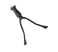 Toyvian Aluminium Alloy Double Leg Bike Kickstand Side Support Rack for Mountain Bikes and Above Parking Holder with Quick Button Latch Stable Foot Brace Black