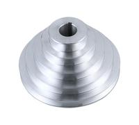 Toyvian Aluminum A Type Pagoda Pulley Wheel Shaped Timing Belt Velocity Options Motor Shaft Drive Compatible Silver Multi-groove Transmission Accessory