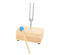 Toyvian Aluminum Alloy Tuning Fork Wooden Base Sound Therapy Education Physical Experiment Tool