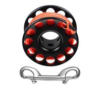 Toyvian Aluminum Diving Spool Reel with Guide Line and Snap Clip Black Finger Spool for Cave and Technical Diving Smooth Rounded Edges for Comfortable Underwater Use