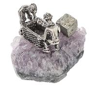Toyvian Amethyst Cluster Miner Ornament Natural Stone Crafts for Wall Decor Geodes Amethyst Cluster for Home Adornment Assorted style