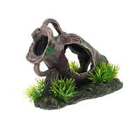 Toyvian Ancient Greek Vase Aquarium Decor Resin Broken Jar Fish Tank Hideout Cave for Betta Shrimp Turtle Breeding Shelter Vintage Rustic Ornament