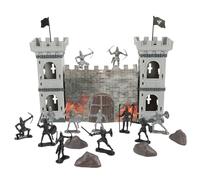 Toyvian Ancient Soldier Figure Set for War Model with Castle Accessories Non-toxic Lightweight Military Playset for Imaginative Role Play and School Projects