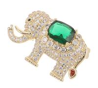 Toyvian Animal Lapel Pin Mini Elephant Brooch with Cubic Zirconia, Gold-Tone Copper Material, Suitable for Wedding Accessories and Blazer Jackets