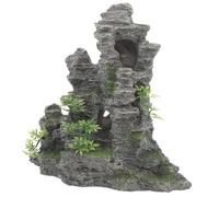 Toyvian Aquarium Decorative Resin Rockery Statue Fish Tank Landscape Ornament with Hideout Cave for Shrimp and Fish Shelter, Small Artificial Mountain View Aquatic Decor
