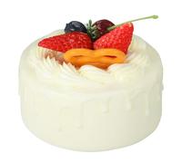 Toyvian Artificial and Pretty White Colour Model Made of Sturdy Pvc Cake Lifelike for Decorative Effects with Delicate Shape and Photo Prop in Shopping Malls and Art Sketches
