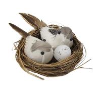 Toyvian Artificial Bird Nest Decoration Simulation Wood Bird Nest Ornament for Home Garden Photography Props Rustic Style Durable Craftsmanship