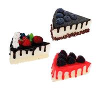 Toyvian Artificial Cake Decorations 3pcs Lifelike Simulation Cakes for Photography Props