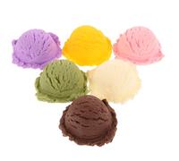 Toyvian Artificial Ice Cream Scoops Play Food Set with 6 Realistic Fake Ice Cream Balls in Multiple Colors for Pretend Play Kitchen Display