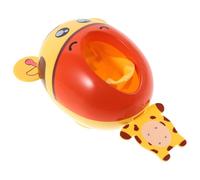 Toyvian Automatic Wall-Mounted Toothpaste Dispenser Giraffe Shape, Cute Cartoon Bathroom Accessory with Adhesive Hook, Hands-Free Toothpaste Squeezer for Rolling and Organization