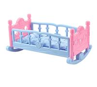 Toyvian Baby Doll Bed Miniature House Decor Classic Sky-blue Cloth Doll Bed