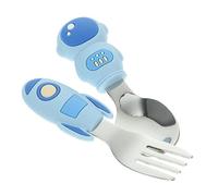 Toyvian Baby First Utensils Set Cutlery for Boys and Girls Silicone Grip Stainless Steel Fork Spoon Toddler Feeding Tools