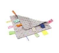 Toyvian Baby Pacifying Hanky and Infant Saliva Towel for Newborns and Toddlers, Grey Soft Comfort Handkerchief Chewable Dotted Velvet Fabric, Soothing Sleep Aid and Mouth Wipe