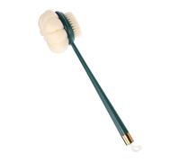 Toyvian Back Bath Brush Long Handle Double-Sided Shower Scrubber with Soft Nylon Bristles and Loofah Side for Exfoliating and Deep Cleaning Skin Body Scrub for Wet Dry Use