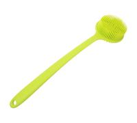 Toyvian Back Scrubber for Shower Adults Silicone Green Ergonomic Bath Cleaning Brush for Travel and Hotel Use