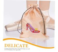 Toyvian Ballet Shoe Drawstring Bag Durable Satin Dance Shoe Holder with Embroidered Silk Like Portable Pouch for Women
