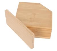 Toyvian Bamboo Tissue Box Fan-Shaped Napkin Holder Large Desktop Napkin Rack Square Bamboo Toothpick Box for Restaurant Hotel Tabletop Household Supplies