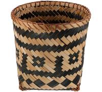 Toyvian Bamboo Woven Trash Can Decorative Basket High Craftsmanship Quality Healthy Home Storage Basket for Bathroom and Living Room Random Style
