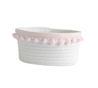 Toyvian Basket Wire Organizer Rope Desktop Storage Pink Cotton with Medium Unique Rustic Design Size and Stylish and Beautiful Sundries for Home Office
