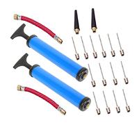 Toyvian Basketball Pump and Portable Ball Inflator Tool 10pcs Set with 7 Needles, Rubber Hose, and Inflation Nozzle for Outdoor Sports and School Basketball Inflation