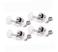 Toyvian Bass Guitar Tuners Machine Elephant Ear Button Silver Finish Gear Ratio Replacement for Broken Pegs Essential Bass Accessory