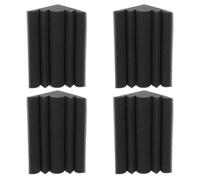 Toyvian Bass Trap Acoustic Panels 4Pcs Corner Soundproof Wall Tiles for Studio Sound Absorption and Noise Dampening 12X24Cm