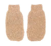 Toyvian Bath Glove and Back Cleaning Ramie Jute 2pcs Exfoliating Body Scrub Glove with Long Strap for Hard Dead Skin Removal Shower Spa Cleansing Accessory