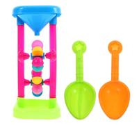 Toyvian Beach Hourglass Sand Set - Colorful Sand & Water Wheel, Plastic Learning Sandbox Tool with Tower & 2 Shovels, Outdoor Playset for Seaside, Garden Water Table