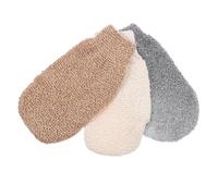 Toyvian Beach Sand Remover Mitts 3pcs Reusable Sand Wipe Off Gloves Mixed Grey Coffee Beige Set for Summer Beach Cleaning and Travel Use