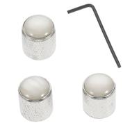 Toyvian Beautiful Appearance Easy Use Electric Guitar Knobs Tone Volume Control Silver for Guitars Installation Wrench