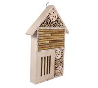 Toyvian Bee Hive Wooden House Outdoor Insect Hotel for Ladybugs Bees Butterflies Beetles Pre Assembled Garden Decoration Natural Wood Design Cozy Nesting Environment for Pollinators