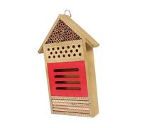 Toyvian Bee House Handmade Wooden Insect Hotel for Native Bees Pollinator Shelter for Garden Patio Attracts Butterflies and Other Insects for Nature