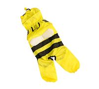 Toyvian Bee Shaped Dog Raincoat Hooded Rain Slicker for Small to Medium Pets with Four Leg Coverage Easy to Wear and Packable for Outdoor Safety