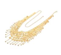 Toyvian Belly Dance Belt: Ethnic Style Belly Chain For Women - Adjustable Metal Waist Jewelry With Tassels Coins For Boho Festivals Party Casual Looks