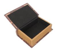 Toyvian Bible Shape Wooden Christmas Storage Box with Lid, Lightweight and Reusable Decorative Keepsake Holder for Festive Xmas Gift Wrapping and Party Favour Use