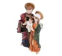 Toyvian Biblical Nativity Figurine Resin Jesus Birth Sculpture Christian Family Statue Catholic Home Decor Religious Tabletop Ornament for Christmas Celebration