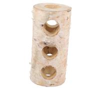 Toyvian Birch Tree Wood Hamster Tunnel Toy Inner for Hamster Rat Squirrel Boredom Breaker