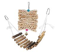 Toyvian Bird Suspension Bridge Toy with Chewable Cornflakes Skewers Easy to Hang for Parrots Cockatiels and Budgies Beak Grinding Toy for Birds