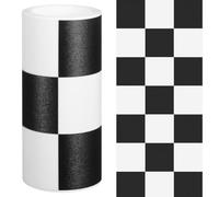 Toyvian Black and White Checkered Wallpaper Border, Self-Adhesive PVC Trim, Waterproof Bulletin Board Border for Home, Classrooms, Kitchen Wall Decal, Furniture & Office Decor