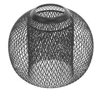 Toyvian Black Iron Mesh Lamp Shade Ceiling Pendant Light Cover with Geometric Double Layer Design, Wear Resistant and Practical for Lounge and Restaurant Lighting