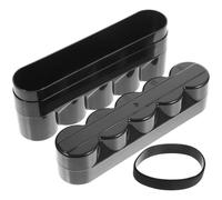 Toyvian Black Plastic Film Roll Canisters with Large Capacity, Hard Case for 5 Rolls of Film, Multi-purpose Storage Container Suitable for Camera Reel Storage, Portable Design Fits in Bag