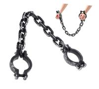 Toyvian Black Plastic Wrist Shackles with Prison Chain Links - 89cm Lightweight Shackle Prop for Halloween, Carnival, Cosplay, Masquerade, Theatre Costumes, Party Decoration