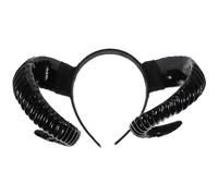 Toyvian Black Sheep Horn Headband Devil Horns Cosplay Demon Costume Accessory Party Headpiece for Women Men Adult Halloween Cosplay Party Headband
