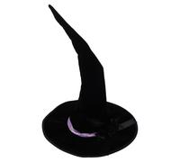 Toyvian Black Velvet Witch Hat for Women with Intricate Sorcerer Design, Versatile Halloween Accessory Compatible with Multiple Styles, for Halloween Party and Halloweenthemed Parties