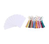 Toyvian Blank Paper Bookmarks and 48pcs DIY with Tassels, Easy to Write Environmentally Friendly Paper Bookmarks Teacher's Day Random Color for Graduation for Students and Writers