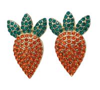 Toyvian Bling Carrot Earrings for Women Lightweight Easter Studs Unique Holiday Jewelry Comfortable Sparkling Statement Accessories