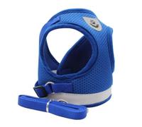 Toyvian Blue Dog Harness and Leash Set with High-strength Buckle Design, Breathable Polyester Puppy Vest Harness to Prevent Running Injury, for Hot Summer Walks with 1.5-7kg Pets